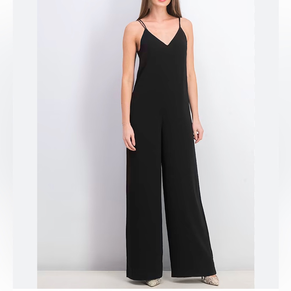 Mango long palazzo strap jumpsuit